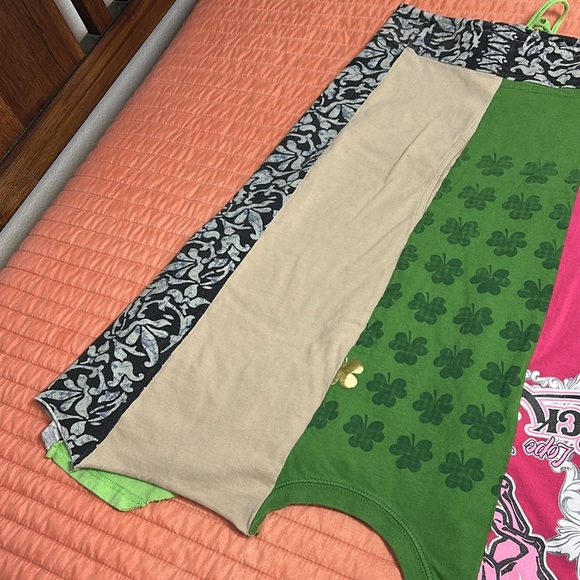 Handmade Recycled Upcycled T Shirt Skirt One of a Kind Unique approx size M - Picture 12 of 14
